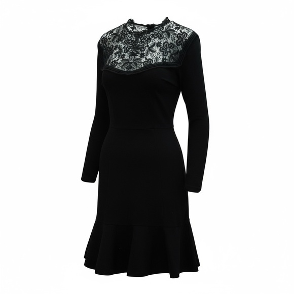Erdem Black Lace Fit & Flare Cocktail Dress Size 2 - Picture 6 of 6
